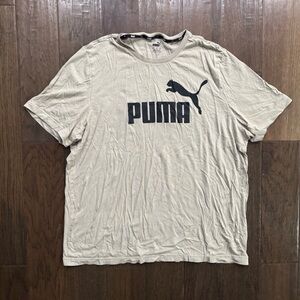 Puma Cream Short Sleeve Tee Athletic Style